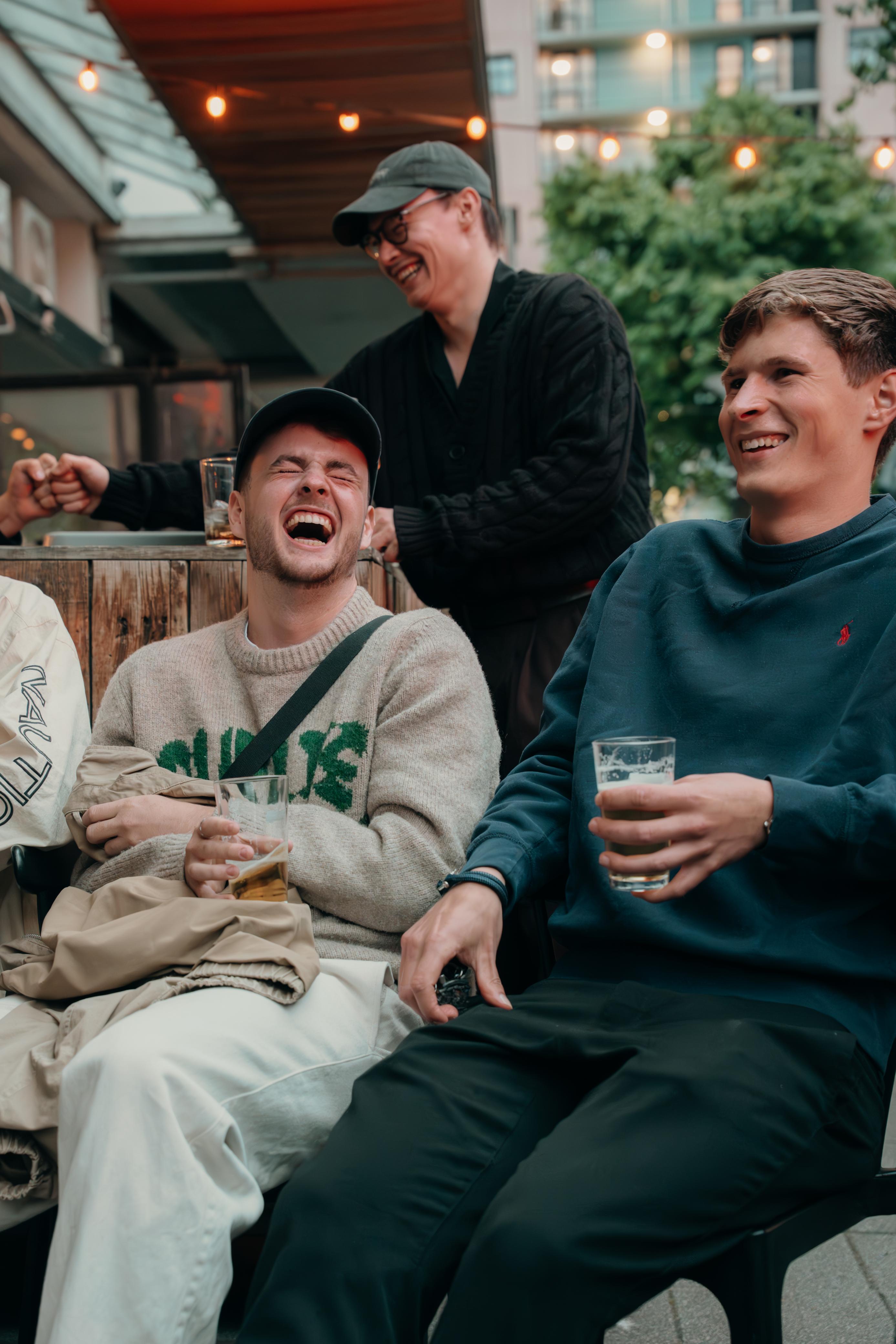 Skanna team members enjoying drinks together after work